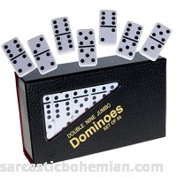 Dominoes Double 9 Set Tournament Jumbo Size Solid White with Black Dots 55 Dominoes in Set Great for Standard Dominoe Game B01G96GJCQ